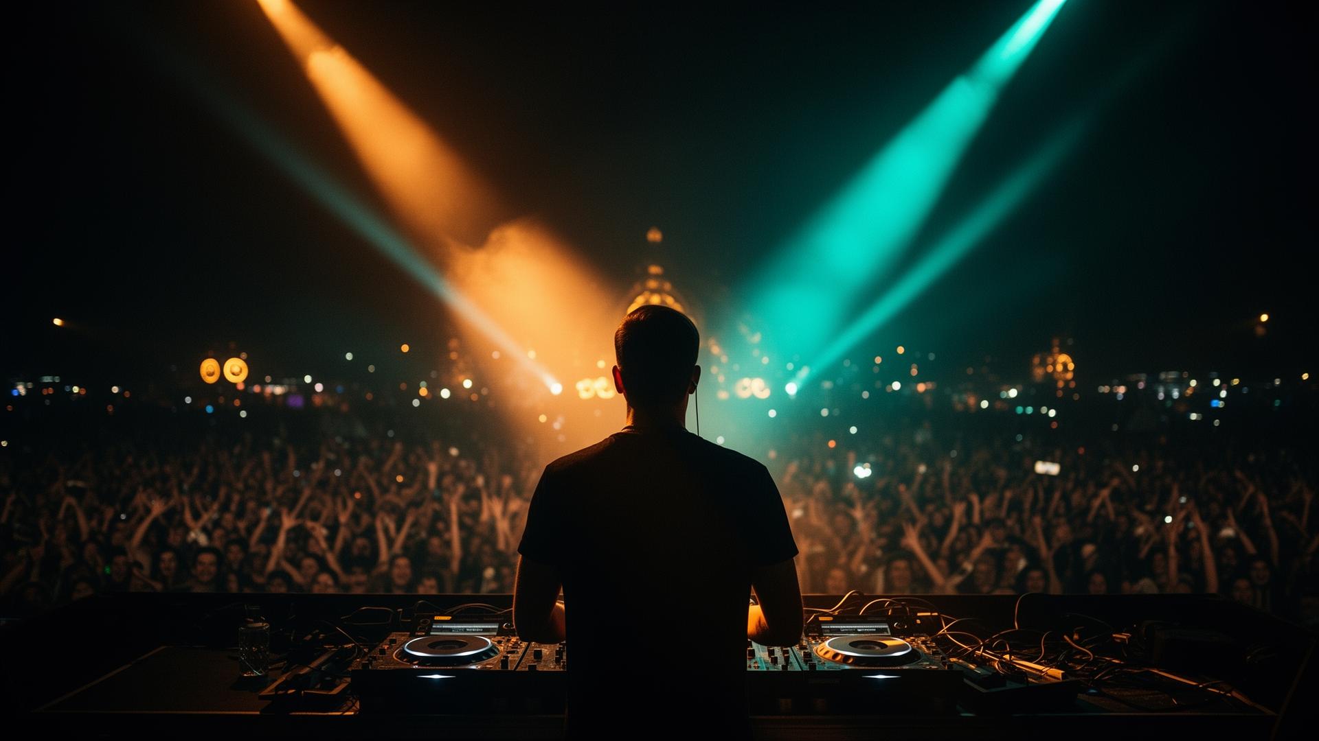 DJ performing for a massive crowd